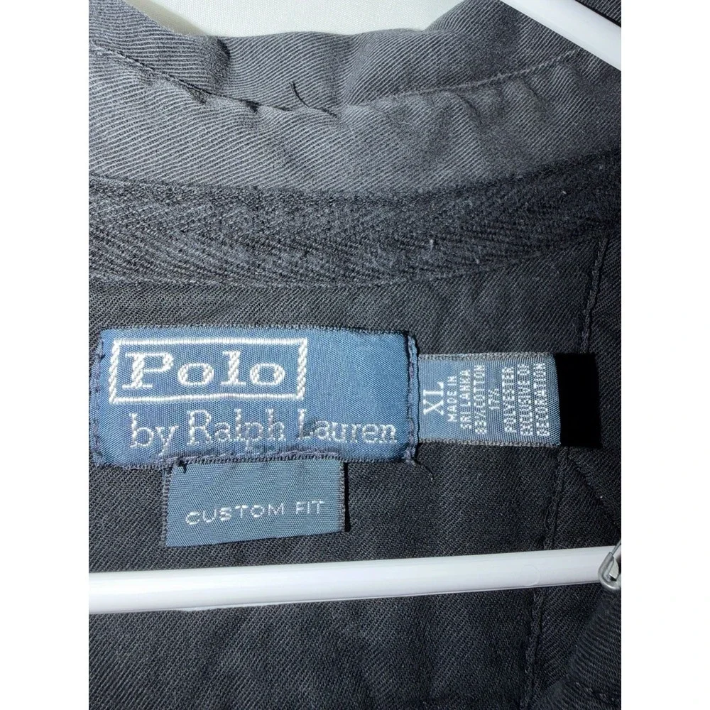 Vintage Polo Ralph Lauren Rugby Shirt XL Snow Challenge Cut Black Long Sleeve